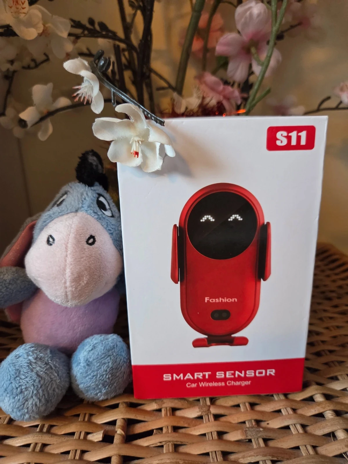 💜Support de chargement sans fil pour véhicule, clip de ventilation et tous les téléphones bleu